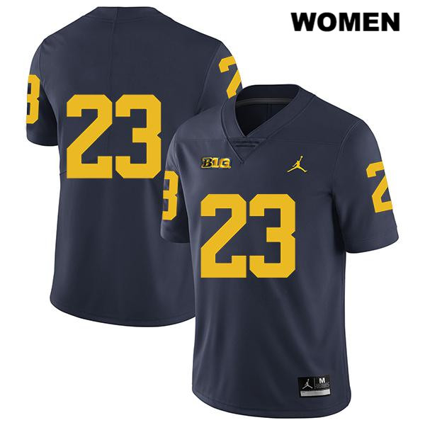 Women's NCAA Michigan Wolverines Jordan Castleberry #23 No Name Navy Jordan Brand Authentic Stitched Legend Football College Jersey XU25C27RK